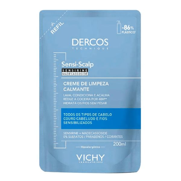 Vichy Dercos Sensi-Scalp Refil Creme de Limpeza Calmante 200ml Vichy Dercos Sensi-Scalp Refil Creme de Limpeza Calmante 200ml