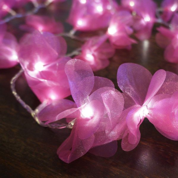 Fio De Luz Luz de Fada Pompom Organza Pink Bivolt