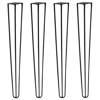 Kit 4 Pés de Metal 60 CM Hairpin Legs Mesa de Canto Aparador Preto G41