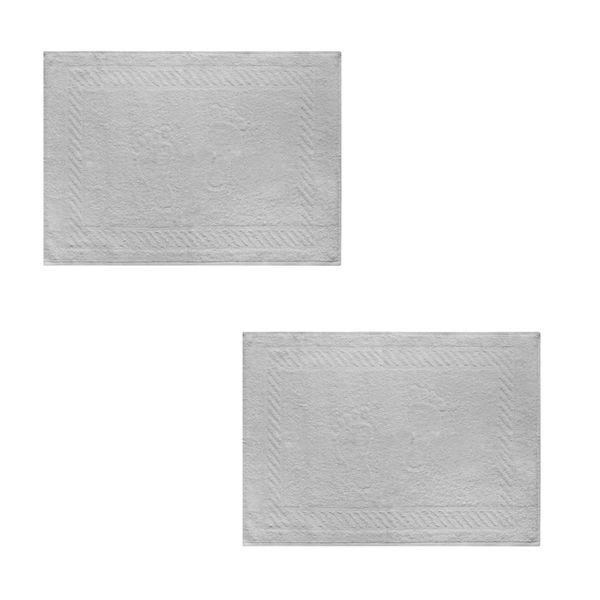 Jogo Toalha Piso 2 Pçs Jacquard 50x70cm Branco Caviquioli