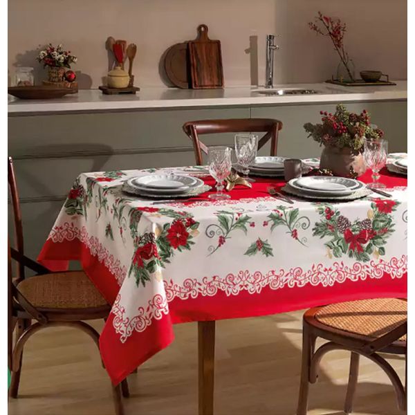Toalha Mesa Retangular Athenas 160x250cm Natal 94 Dohler
