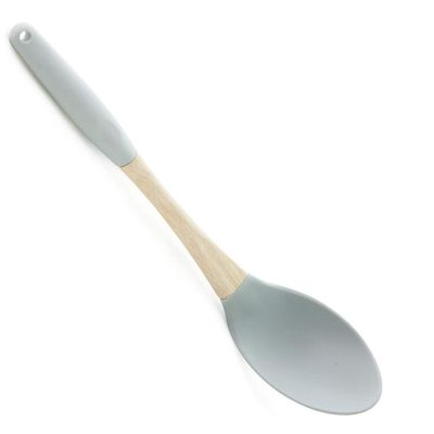 Colher P/arroz Em Silicone E Madeira Com Cabo Madeira - Mimo