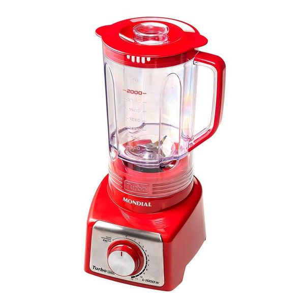 Liquidificador Turbo Mondial Inox Red L-1000 Ri Liquidificador-220v-vermelho/inox 220V