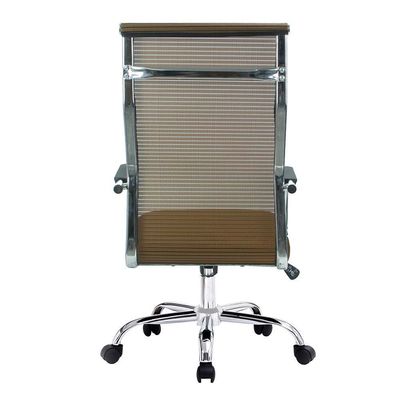 Cadeira De Escritório Esteirinha Tela Mesh Base Cromada Com Rodinha Fortt Salta Marrom - Cef04-p