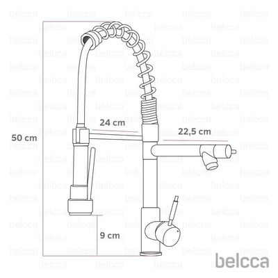 Torneira Gourmet 50cm Com Misturador Monocomando Rose De Bancada Belcca Tgm50r-bl