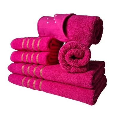 Jogo De Toalhas 12pcs - 4 Banhos 4 Rosto 4 Tapetes Rosa