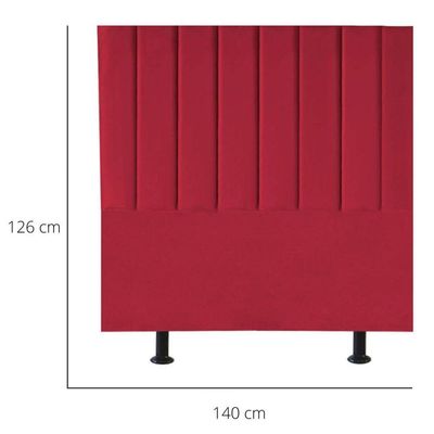 Cabeceira Estofada Cama Box Casal 140 Cm Taís Suede vermelho