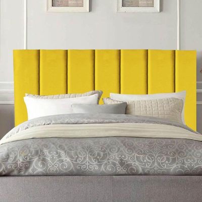 Cabeceira Estofada Cama Box Casal 140 Cm Maisa Suede amarelo