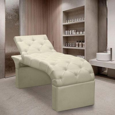 Maca Estofada Estética Cílios Regulável Spa Veludo Ana bege