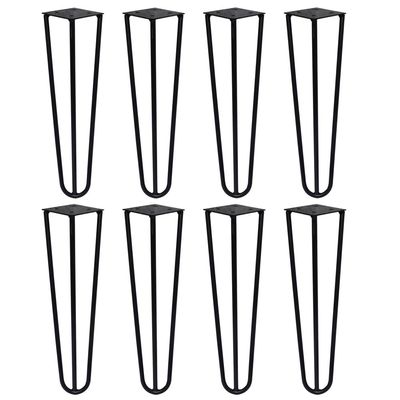 Kit 8 Pés de Metal 30 CM Hairpin Legs Mesa de Canto Rack e Puffs Preto G41