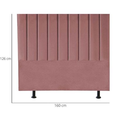 Cabeceira Estofada Cama Casal Queen Size 160 Cm Paolla Suede rosê
