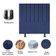 Cabeceira Estofada Cama Box King 195 Cm Marina Veludo azul Marinho