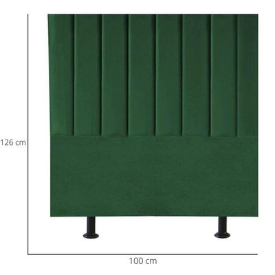 Cabeceira De Cama Solteiro Box 100 Cm Taís Suede verde