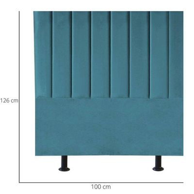 Cabeceira De Cama Solteiro Box 100 Cm Maisa Suede azul Turquesa