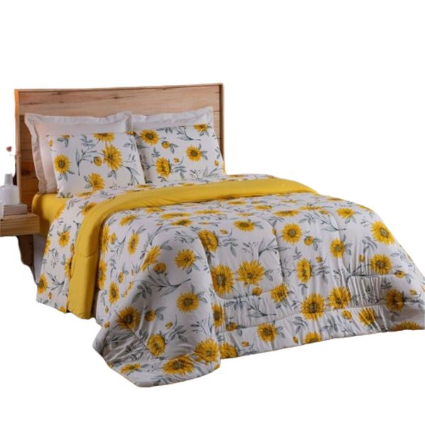 Coberdrom King em Malha de Algodão fio penteado - Amarelo Coberdrom King em Malha de Algodão fio penteado - Amarelo