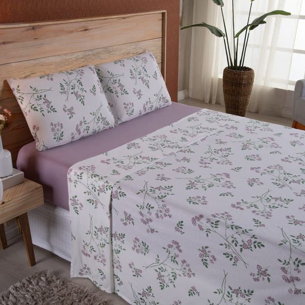 Lençol Casal em Malha fio Penteado Algodão 4 Peças Rosê Gold Lençol Casal em Malha fio Penteado Algodão 4 Peças Rosê Gold