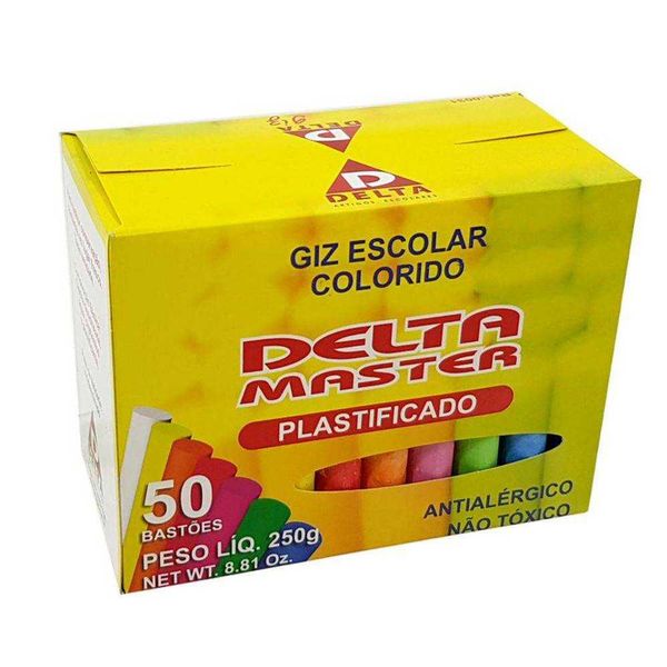 GIZ ESCOLAR COLORIDO PLASTIFICADO 50UN KOALA