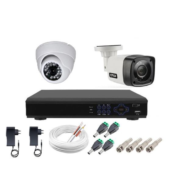 Kit Cftv 2 Câmeras Segurança 1mp 720p 20m Dvr Full Hd 4 Ch S/ Hd