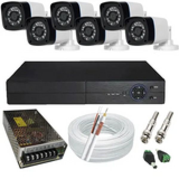 Kit De Monitoramento 6 Câmeras Infravermelho Dvr 8 Canais