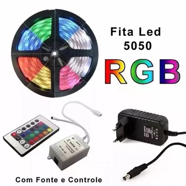 Fita de led colorida 5 metros