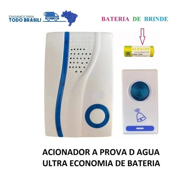 Campainha Sem Fio Alcance 10m 36 Toques 220v