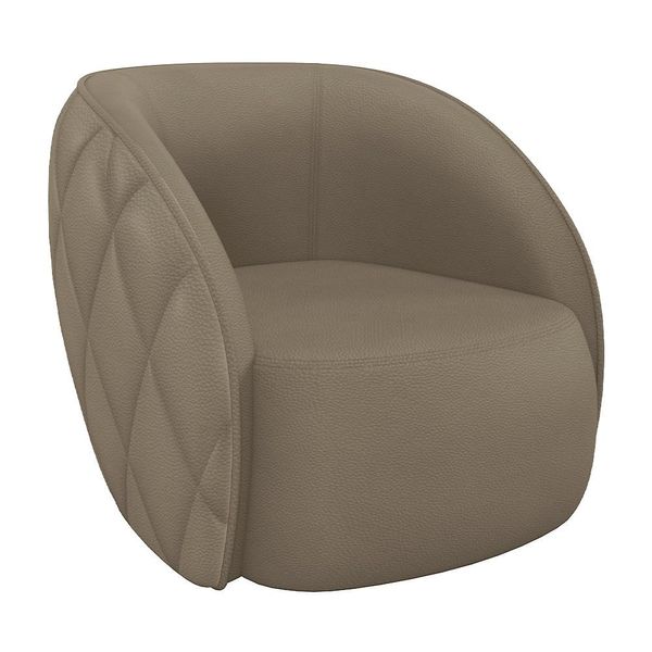 Poltrona Decorativa Clarke PU Bege - Gran Belo