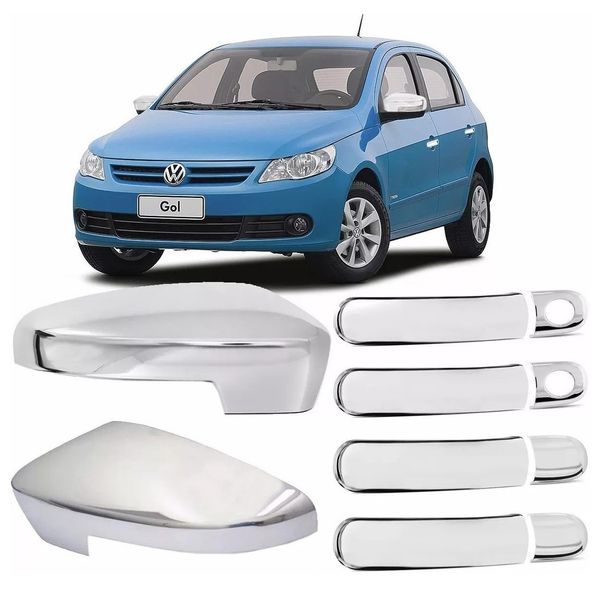 Kit Aplique Cromado Maçaneta Retrovisor Com Pisca Volkswagen Fox Up Gol G6 G7 G8 Kit Aplique Cromado Maçaneta Retrovisor Com Pisca Volkswagen Fox Up Gol G6 G7 G8