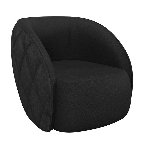 Poltrona Decorativa Clarke PU Preto - Gran Belo