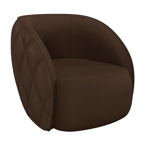 Poltrona Decorativa Clarke PU Marrom - Gran Belo