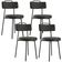 Kit 04 Cadeiras Decorativas Estofada Para Sala De Jantar Barcelona F01 Linho Chumbo - Lyam Decor