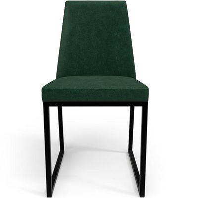 Kit 02 Cadeiras Decorativas Estofada Para Sala de Jantar Dafne L02 Facto Verde Musgo - Lyam Decor