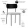 Kit 02 Cadeiras Estofadas Para Sala De Jantar Melina L02 Couríssimo Preto Bouclê Cinza - Lyam Decor