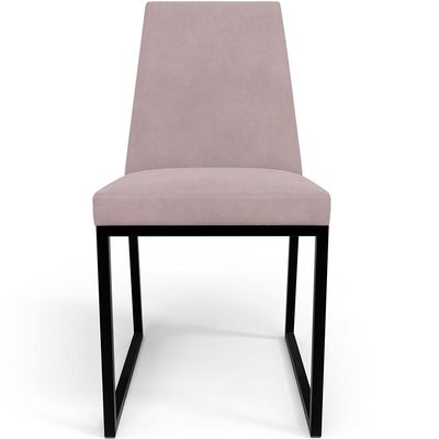 Kit 02 Cadeiras Para Sala De Jantar Base Aço Industrial Preto Dafne L02 Suede Rosê - Lyam Decor