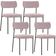 Kit 04 Cadeiras Estofadas Para Sala De Jantar Melina L02 Suede Rosê - Lyam Decor