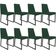 Kit 08 Cadeiras Para Sala Jantar Base Aço Industrial Preto Dafne L02 Suede Verde Musgo - Lyam Decor