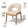 Cadeira de Jantar e Estar Living Estofada Lince L02 Linho Bege Escuro - Lyam Decor