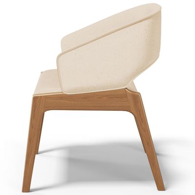 Cadeira de Jantar e Estar Living Estofada Lince L02 Linho Bege Escuro - Lyam Decor