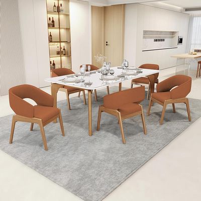 Kit 02 Cadeiras de Jantar e Estar Living Estofada Lince L02 Bouclê Terracota - Lyam Decor