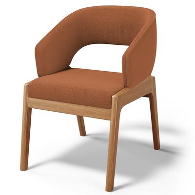 Kit 02 Cadeiras de Jantar e Estar Living Estofada Lince L02 Bouclê Terracota - Lyam Decor