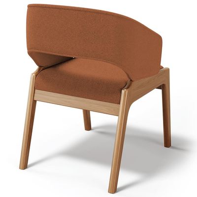 Kit 02 Cadeiras de Jantar e Estar Living Estofada Lince L02 Bouclê Terracota - Lyam Decor