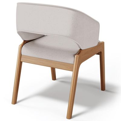 Kit 02 Cadeiras de Jantar e Estar Living Estofada Lince L02 Linho Bege - Lyam Decor
