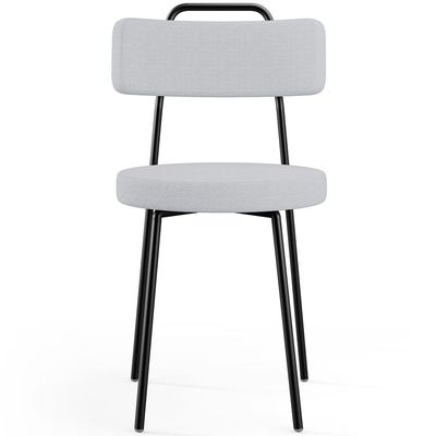 Kit 02 Cadeiras Decorativas Estofada Para Sala De Jantar Barcelona L02 Linho Cinza - Lyam Decor