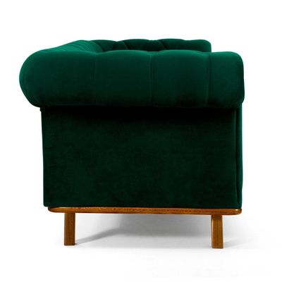 Sofá 4 Lugares Para Sala de Estar Império 300 cm D02 Veludo Verde Musgo C-303 - Lyam Decor