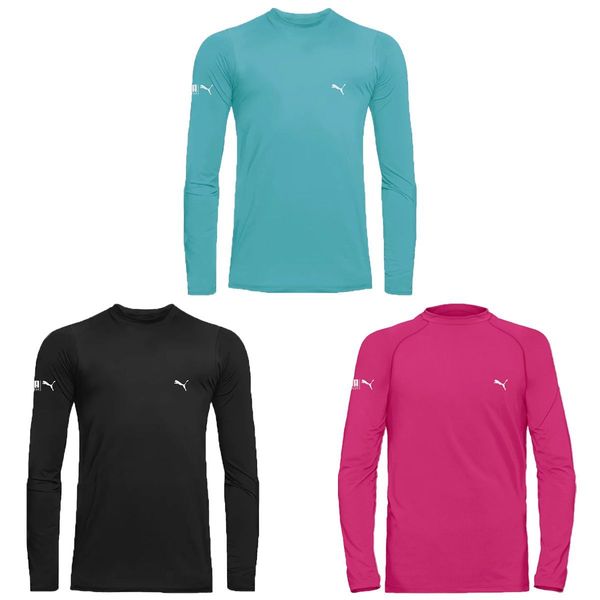 Kit 3 Camisas Térmica Puma UV50+ Manga Longa Infantil 2 / Rosa e Preto