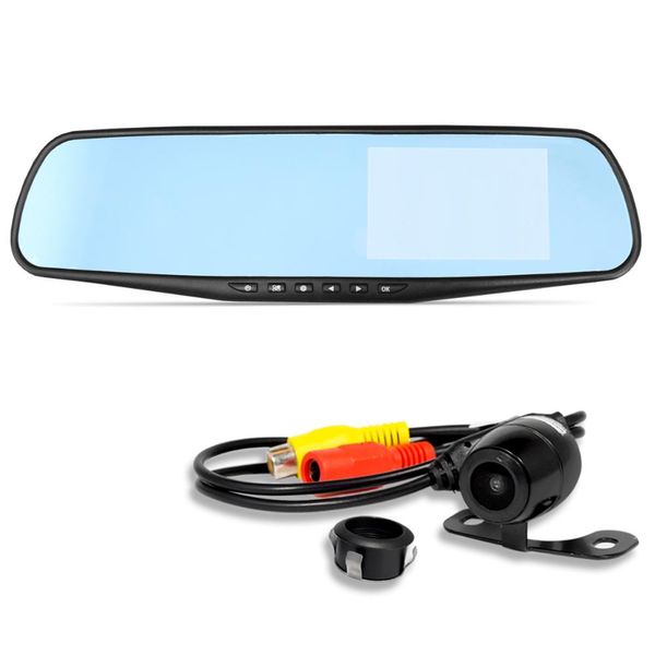 Retrovisor DVR Tela 4.3 Pol Roadstar RS-510BR Câmera Frontal e Traseira