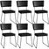 Kit 6 Cadeiras Decorativas Estofada Sala De Jantar Base Aço Allana L02 Couríssimo Preto - Lyam Decor