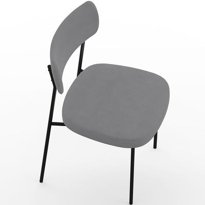Cadeira Decorativa Estofada Para Sala De Jantar Melina L02 Suede Cinza - Lyam Decor