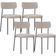 Kit 04 Cadeiras Estofadas Para Sala De Jantar Melina L02 Linho Cru - Lyam Decor