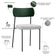 Kit 04 Cadeiras Estofadas Para Sala De Jantar Melina L02 Facto Verde Musgo Bouclê Cinza - Lyam Decor