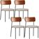 Kit 04 Cadeiras Para Sala De Jantar Melina L02 Couríssimo Camel Linho Cru - Lyam Decor